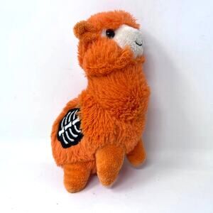 Dan Dee Orange Llama Skeleton Plush Rib Bones Halloween 7" Stuffed Alpaca‎